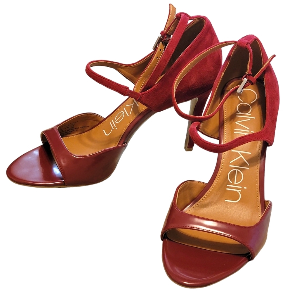 Calvin Klein Nadeen Red Strappy Pumps High Heels Size 8